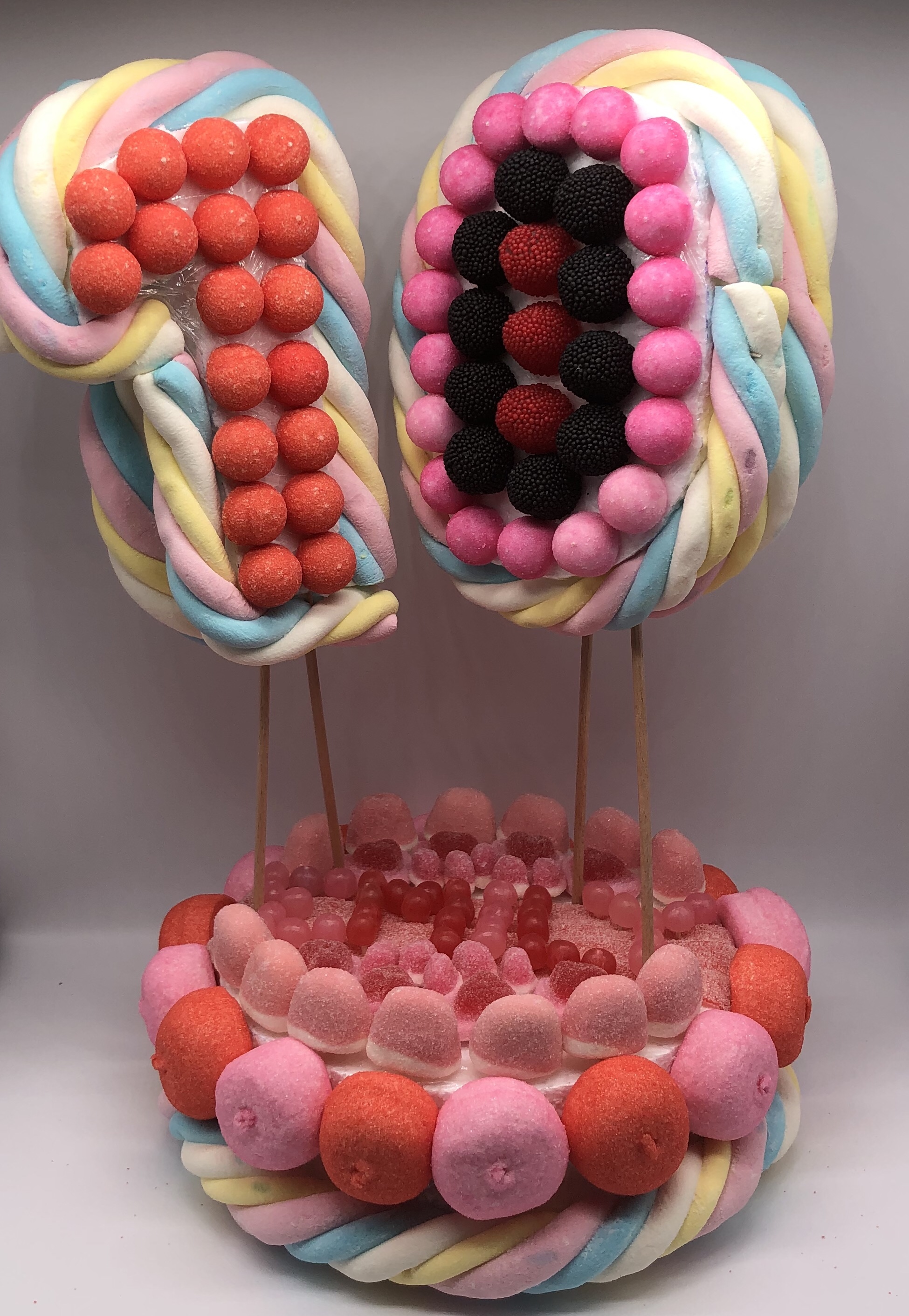 Est Ce Que Les Bonbons Periment Gâteau « Anniversaire » à 2 chiffres – base 18cm – Bonbon Vibration